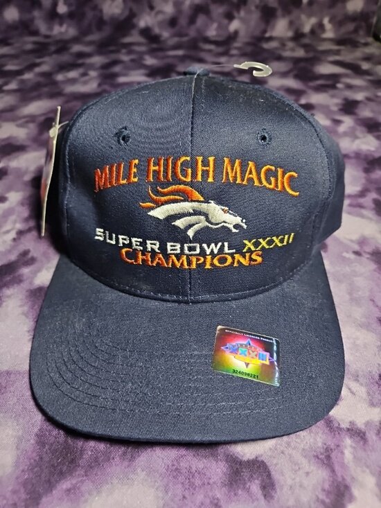 Vintage 1998 Denver Broncos Super Bowl Champions Snapback Hat Mile High Magic - Picture 1 of 5